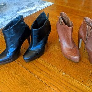 2 pair of gorgeous leather platform ankle boots